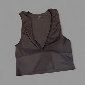 Urban Outfitters Black Ribbed Crop Top